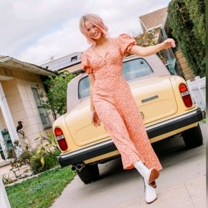 Faithfull the Brand Jumpsuit in Peach Floral